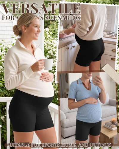 Ficerd 3 Pack Maternity Pajama Lounge Shorts - color: Black, Black, Black, size: X-Large