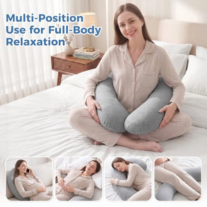 SweetSlubr Body Pillow, Memory Foam Pregnancy Pillow Leg Pillow 53.2x9.8in - size: 53.2’’ x 9.8’’