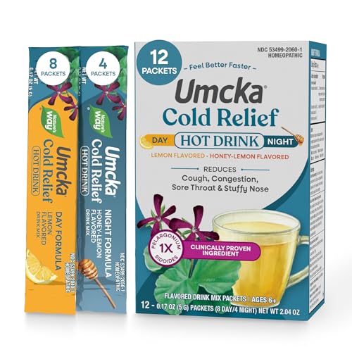 Nature's Way Umcka Cold Relief Hot Drink, Day & Night, Lemon & Honey, 12 ct