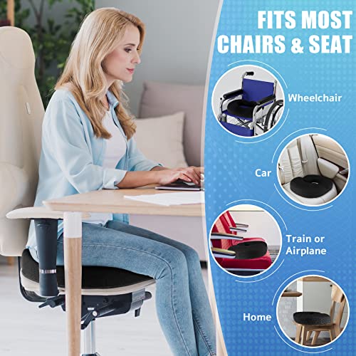BlissTrends Donut Pillow Seat Cushion, Memory Foam Lifting Cushions(Black) - color: Black, size: Large