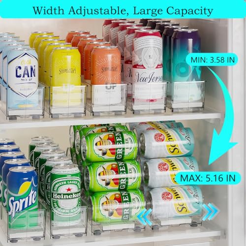 5Pack Self Pushing Drink Organizer for Fridge,Expandable Soda Can Organizer - size: 5Pack