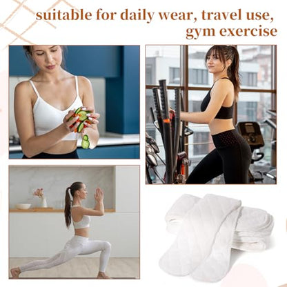 Thinp 10 Pcs Cotton Bra Liners, 3 Layer Washable Bra Sweat Liners Reusable Under Breast Sweat Pads for Women Absorb Sweating, 18x3 Inch