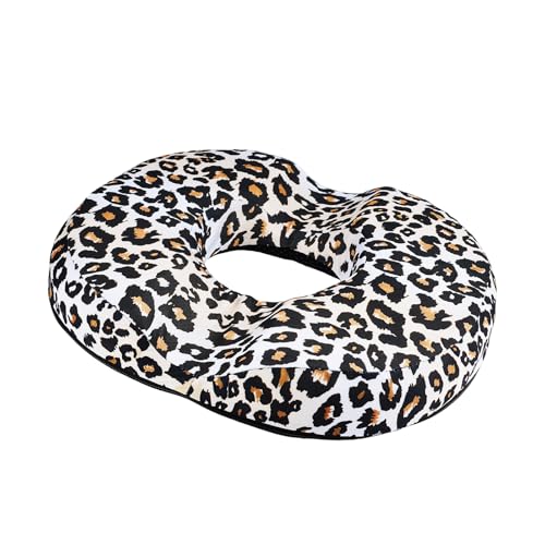 Donut Pillow for Hemorrhoids Seat Cushion for Tailbone Pain Relief - color: Leopard Print
