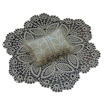 Zeroest Newborn Photography Lace Blanket Posing Props Set (Khaki) - color: Khaki