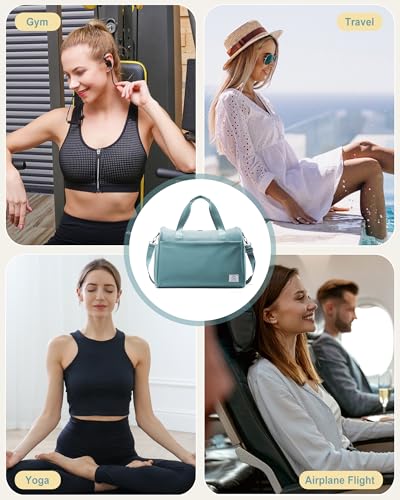 Travel Weekender Bags with Shoe Compartment Overnight Bag Light Blue - color: K4-Light Blue