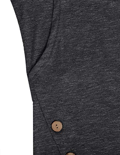 connche Women's Button Side Maternity Tunic Nursing Tops for Breastfeeding - color: Dark Grey, size: Large
