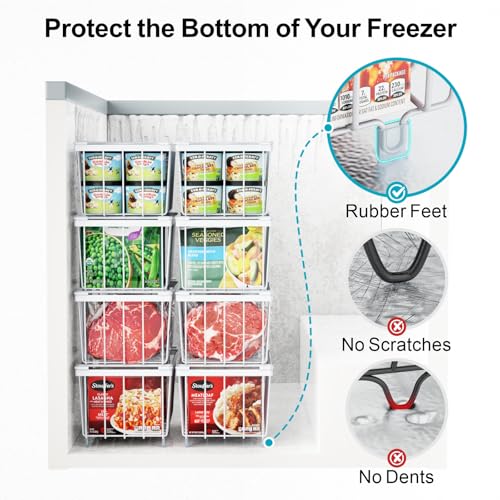 iSPECLE Freezer Organizer - Small Storage Baskets for 7 Cu.Ft, 3 Pack - color: 3-Pack White
