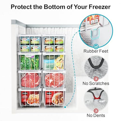iSPECLE Freezer Organizer - Small Storage Baskets for 7 Cu.Ft, 3 Pack - color: 3-Pack White