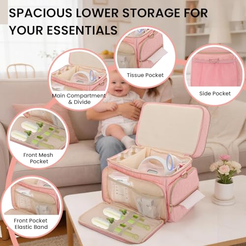 Breast Pump Bag Compatible with Spectra S1/S2, Dual-Layer Carrying Case