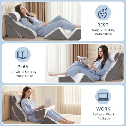 WSOFRALC 5PCS Orthopedic Wedge Pillow Set for After Surgery