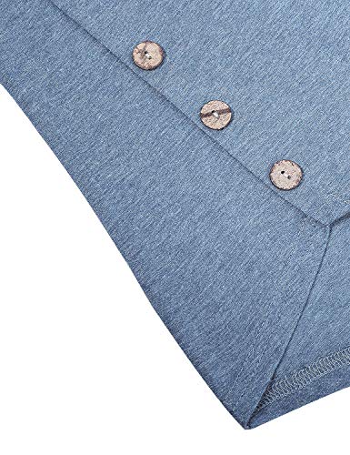Quinee Women's Casual Button Side Nursing Tops Maternity Breastfeeding Tunic - color: Light Blue, size: XX-Large