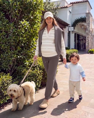 G4Free EverGoing Maternity Joggers with Pockets Drawstring Pregnancy Pants - color: Taupe, size: Medium