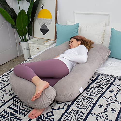 60 Inch Pregnancy Pillows for Sleeping (Grey) - color: Grey