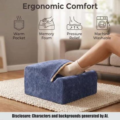 Keep Warm Foot Stool Foot Rest for Under Desk At Work - color: Blue+