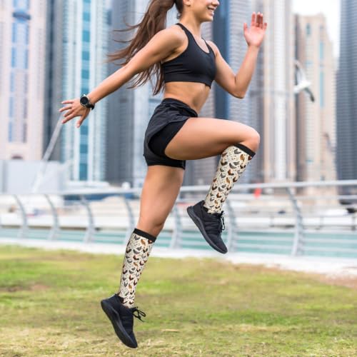 Compression Socks Women and Men 15-20mmHg-Circulation Support Socks for Athletic Running Cycling - color: Chicken