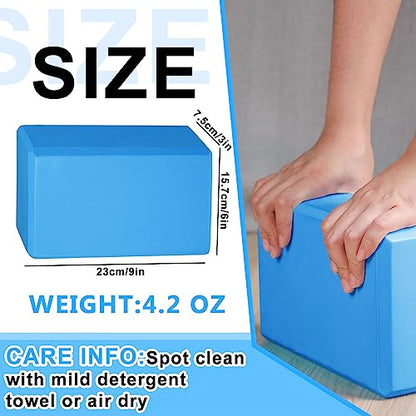 Honoson 20 Pcs Foam Yoga Blocks Bulk 9x6x3'' High Density - color: Dark Blue