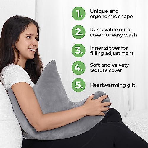 Rotator Cuff Pillow Side-Sleeper Shoulder Arm Support, Washable Cover, Gray - color: Gray
