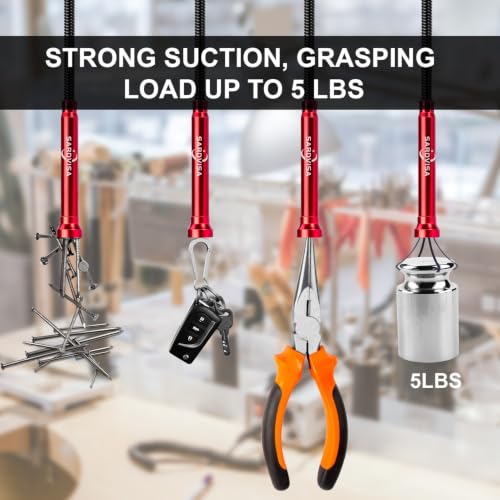 SARDVISA 24-Inch Flexible Magnetic Pickup Tool with 4 Claw Grabber - size: Magnetic Directional Bend Pickup Tool