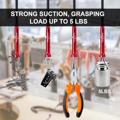 SARDVISA 24-Inch Flexible Magnetic Pickup Tool with 4 Claw Grabber - size: Magnetic Directional Bend Pickup Tool