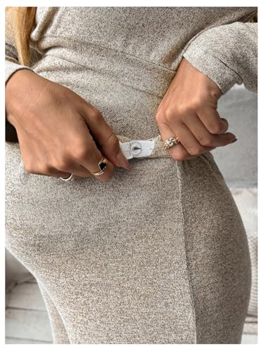 OYOANGLE Women's Maternity Sets 2 Piece Fall Long Sleeve Top and Pants Set - color: Apricot, size: Small