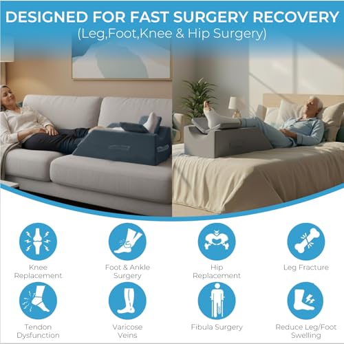 Leg Elevation Pillows for After Surgery, Wedge Pillow, Grey