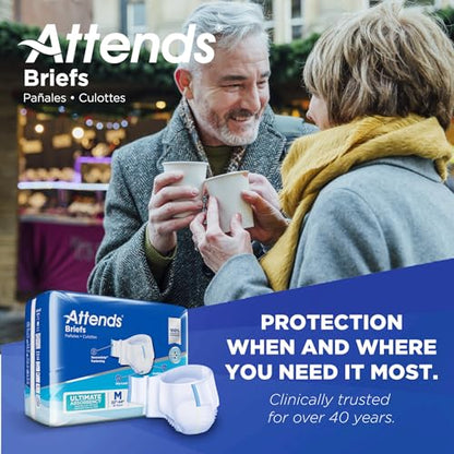 Attends Adult Incontinence Briefs, Medium, Ultimate Absorbency, 24ct Bag - size: Medium (Pack of 24)