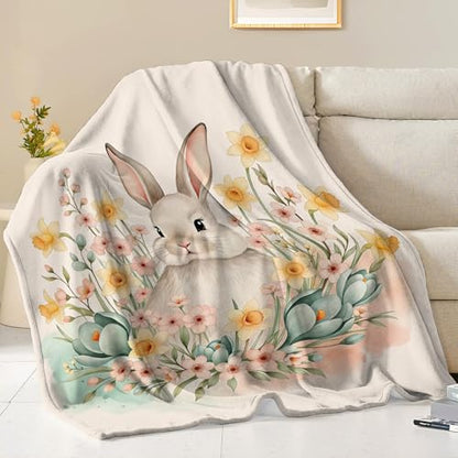 Custom Bunny Blanket for Baby, Baby's 1st Easter Blankets for Girls - color: S2