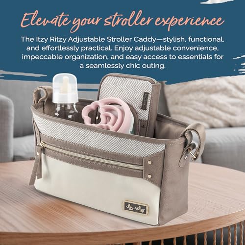 Itzy Ritzy Adjustable Stroller Caddy and Organizer Bag (Vanilla Latte) - color: Vanilla Latte