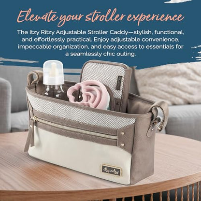 Itzy Ritzy Adjustable Stroller Caddy and Organizer Bag (Vanilla Latte) - color: Vanilla Latte