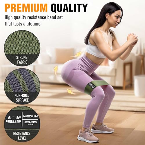 Fabric Resistance Bands for Working Out - color: Green