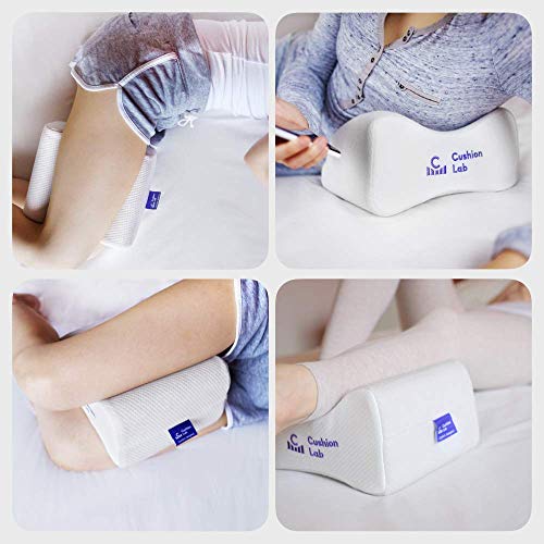 Cushion Lab Extra Dense Orthopedic Knee Pillow for Back Pain Relief, Leg Pain, Hip, Pregnancy, Sciatica & Joint Pain - Memory Foam Wedge Pillow Contour - size: Medium