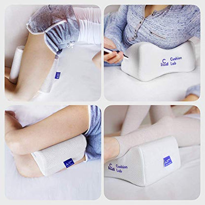 Cushion Lab Extra Dense Orthopedic Knee Pillow for Back Pain Relief, Leg Pain, Hip, Pregnancy, Sciatica & Joint Pain - Memory Foam Wedge Pillow Contour - size: Medium