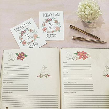 Pregnancy Journal, Diary and Planner for Expecting Mothers. Heart Wreath. Beautiful and Unique Gift for Moms