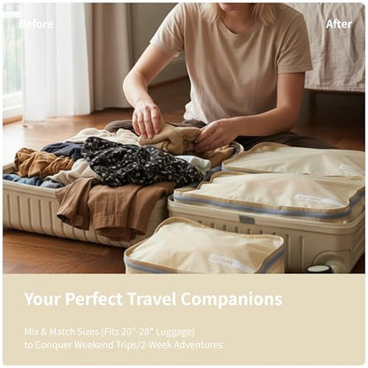Cipway Packing Cubes for Travel 5 Set Vanilla Cream - color: Vanilla Cream