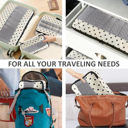 U+U 5 Set Packing Cubes, Travel Organizers with Shoe Bag (Polka Dot) - color: Polka Dot