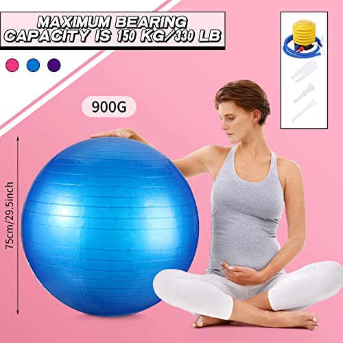 Jerify 3 Pcs Yoga Ball with Pump and Plug for Pregnancy Pilates