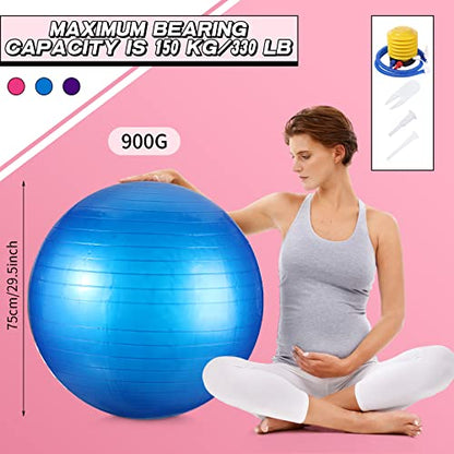 Jerify 3 Pcs Yoga Ball with Pump and Plug for Pregnancy Pilates