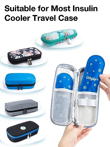 Leng Ke TSA Approved Ice Packs 4 pcs, Upgraded Reusable Ice Packs for Insulin Cooler Travel Case - color: #4pcs Ice Packs