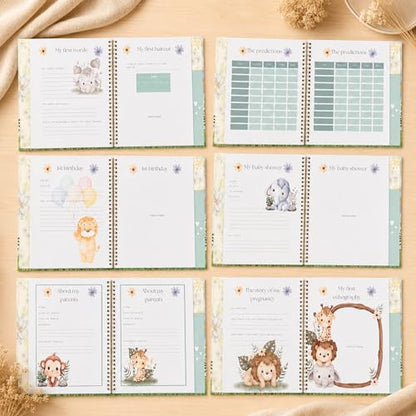 Baby memory book - Pregnancy journals & Baby’s first year album (English)