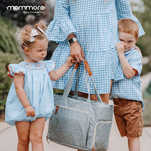 mommore Breast Pump Bag for Spectra S1/S2 & Medela, Diaper Travel Tote - color: Light Grey