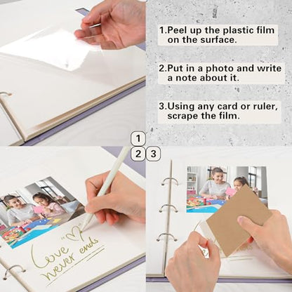 Vienrose Self Adhesive Photo Album 3 Ring Binder 40 Sheets 80 Pages Grey - color: Grey, size: 40 Sheets/80 Pages