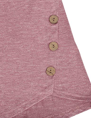 connche Women's Button Side Maternity Tunic Nursing Tops for Breastfeeding - color: Rose Red, size: Small