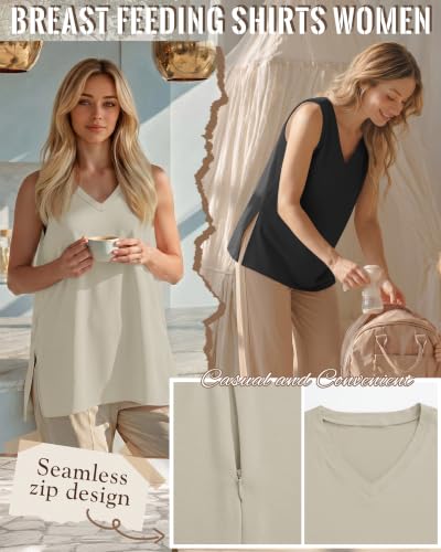 3 Pack Womens Maternity Nursing Tank Top - color: Smoky Gray, Light Purple, Black, size: Small