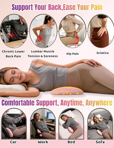 Lumbar Support Pillow for Sleeping - Back Pillow for Sciatica & Back Pain - color: Gray