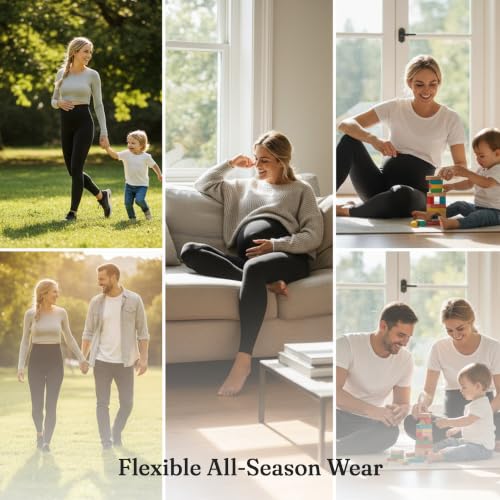 BLANQI Maternity Leggings for Women - Over The Belly Pregnancy Tights with Moderate Support & Seamless Comfort Fit - size: Medium