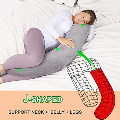 60 Inch Pregnancy Pillows for Sleeping (Gray) - color: Gray