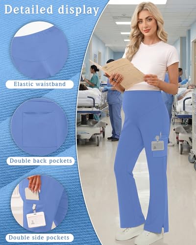Women's Maternity Scrub Pants - color: Light Blue, size: XX-Large