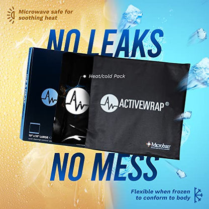 ActiveWrap Ultra Flex Ice & Heat Pack, Medium (6" x 9") – Gel Ice Packs Reusable for Ankle, Elbow & Neck, Hot & Cold Therapy, Flexible No-Flow Gel, Includes Nylon Protective Pouch (2 Count) - size: Medium (6" x 9")