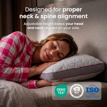 IWS I WANNA SLEEP Premium SnowTouch® Adjustable Size Pillow (Queen, Pack of 2) - color: Queen, size: Pack of 2
