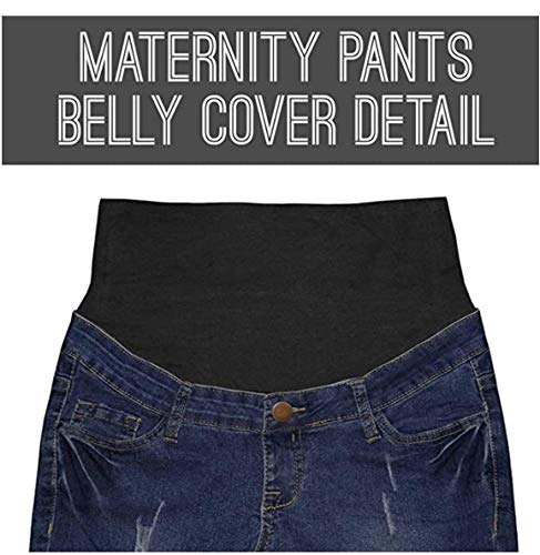 Hybrid & Company Women's Comfy Maternity Shorts - color: Bermuda-bm5826a-darkwash, size: 2X